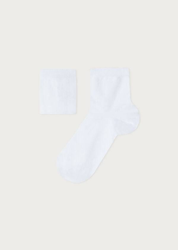 Calcetines Calzedonia Algodon with Fresh Feet Respirable Material Corta Niños Blancas | CL3180MA