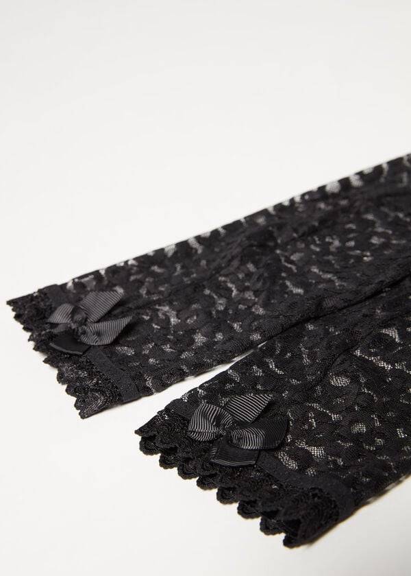 Calcetines Calzedonia Bow Animal Print Encaje Corta Mujer Negras | CL2349EX