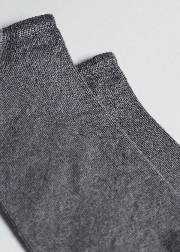 Calcetines Calzedonia Cashmere Blend No-Show Hombre Gris | CL2882FM
