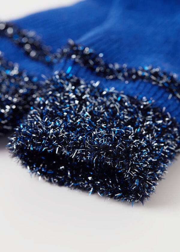 Calcetines Calzedonia Cashmere Corta with Glitter Trim Mujer Azules | CL2355VD