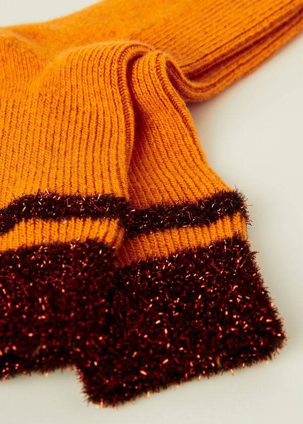 Calcetines Calzedonia Cashmere Corta with Glitter Trim Mujer Naranjas | CL2356CE