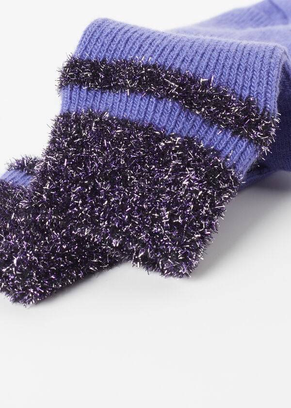 Calcetines Calzedonia Cashmere Corta with Glitter Trim Mujer Moradas | CL2357XF