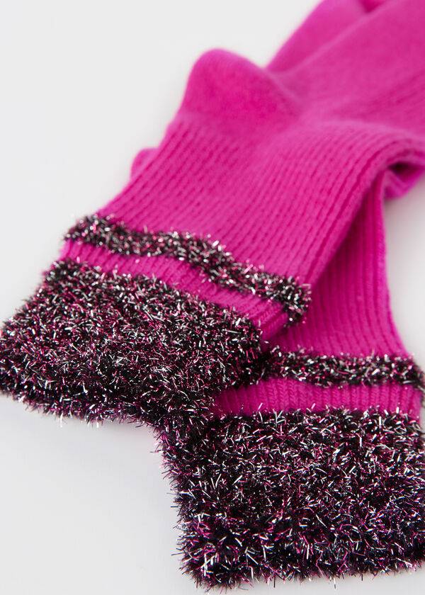 Calcetines Calzedonia Cashmere Corta with Glitter Trim Mujer Rosas | CL2358ZG