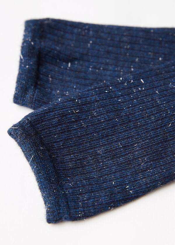 Calcetines Calzedonia Cashmere and Glitter Corta Niños Azules | CL3162KI