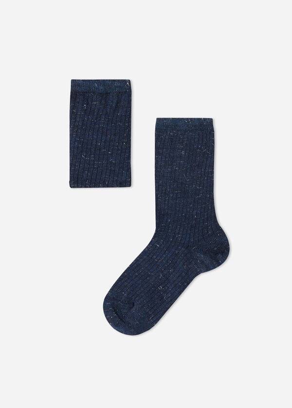 Calcetines Calzedonia Cashmere and Glitter Corta Niños Azules | CL3162KI