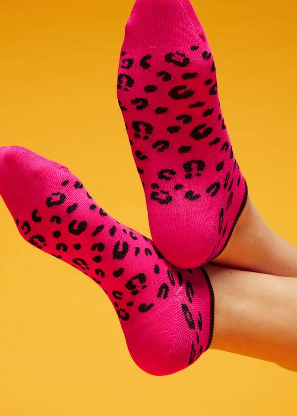 Calcetines Calzedonia Checkered No-Show Mujer Rojas | CL2270AP