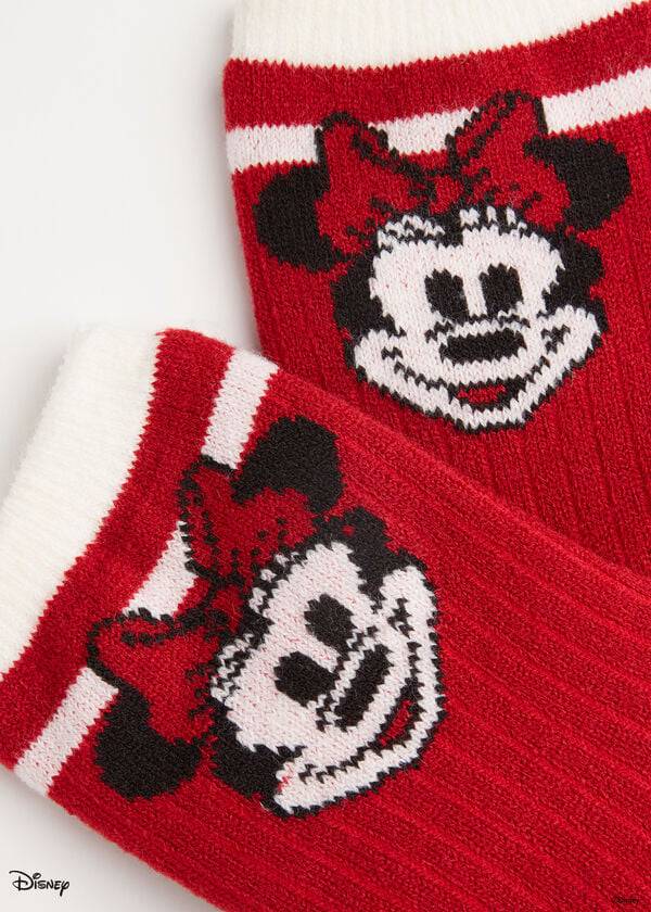 Calcetines Calzedonia Christmas Minnie Disney Soft Corta Mujer Rojas | CL2366SO