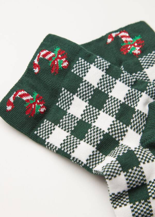 Calcetines Calzedonia Christmas Series Corta Mujer Verde | CL2367AP