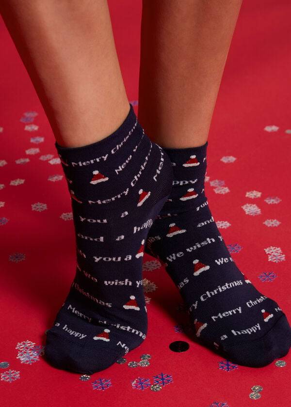 Calcetines Calzedonia Christmas Series Corta Mujer Moradas | CL2368PQ
