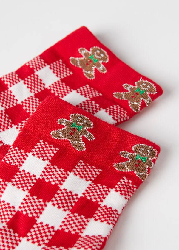 Calcetines Calzedonia Christmas Series Corta Mujer Rojas Blancas | CL2369OR