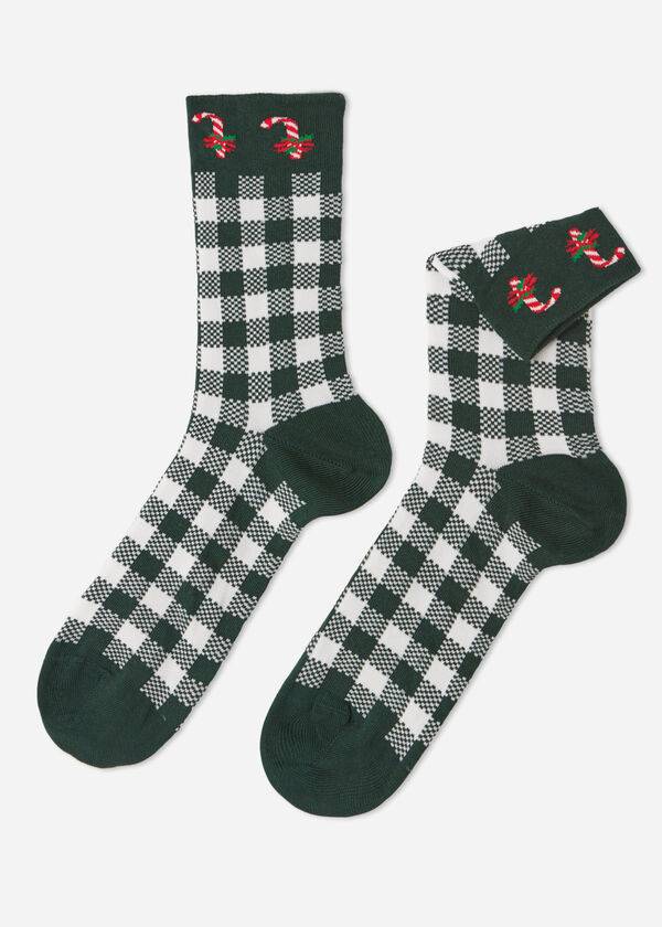 Calcetines Calzedonia Christmas Series Corta Crew Hombre Verde | CL2793YU