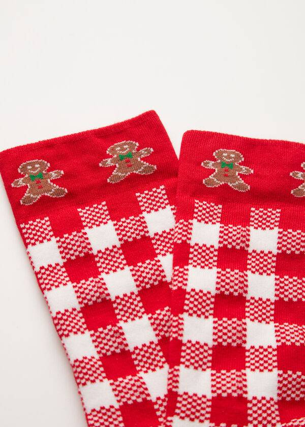 Calcetines Calzedonia Christmas Series Corta Crew Hombre Rojas Blancas | CL2795RW