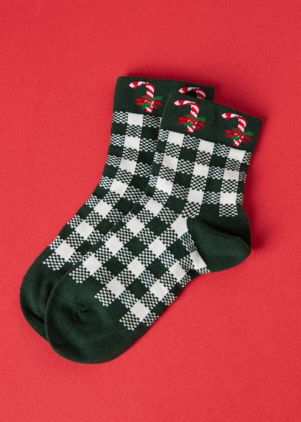 Calcetines Calzedonia Christmas Series Corta Niños Verde | CL3097SO