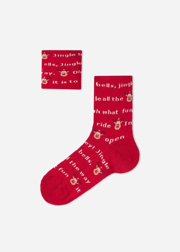 Calcetines Calzedonia Christmas Series Corta Niños Rojas | CL3098AP