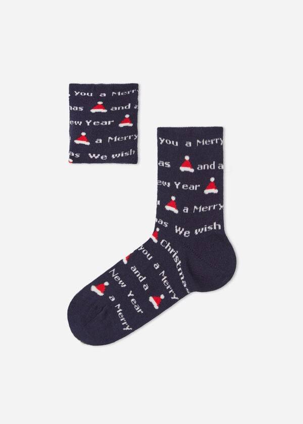 Calcetines Calzedonia Christmas Series Corta Niños Azules | CL3169AP