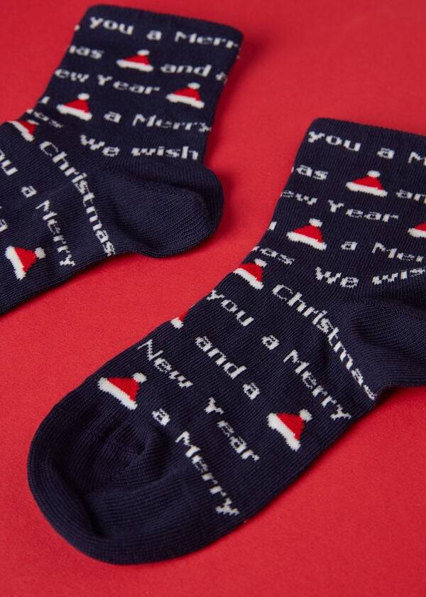 Calcetines Calzedonia Christmas Series Corta Niños Azules | CL3169AP