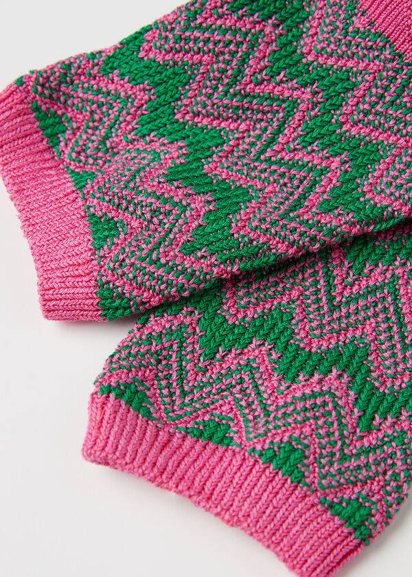 Calcetines Calzedonia Colorful Chevron Motif Corta Mujer Rosas | CL2379NB