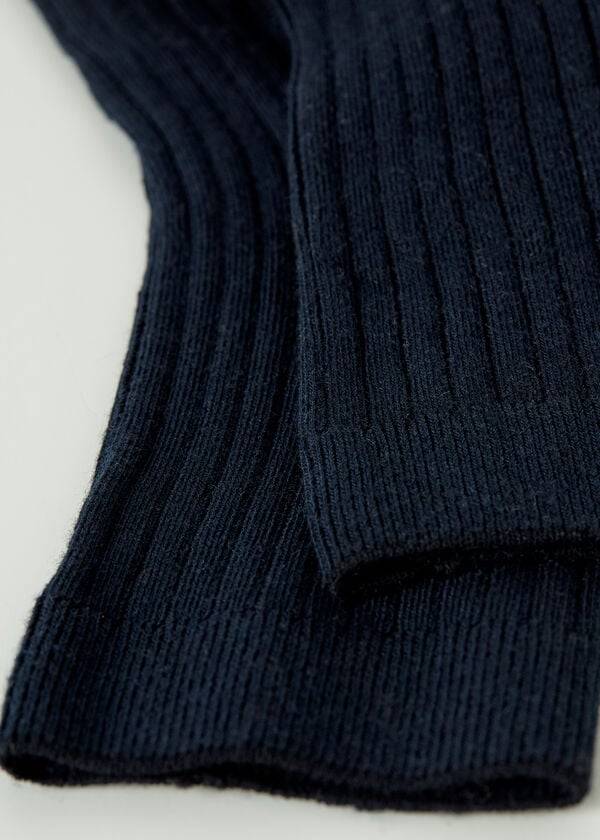 Calcetines Calzedonia Corta Acanalado with Algodon and Cashmere Mujer Azules | CL2512CE