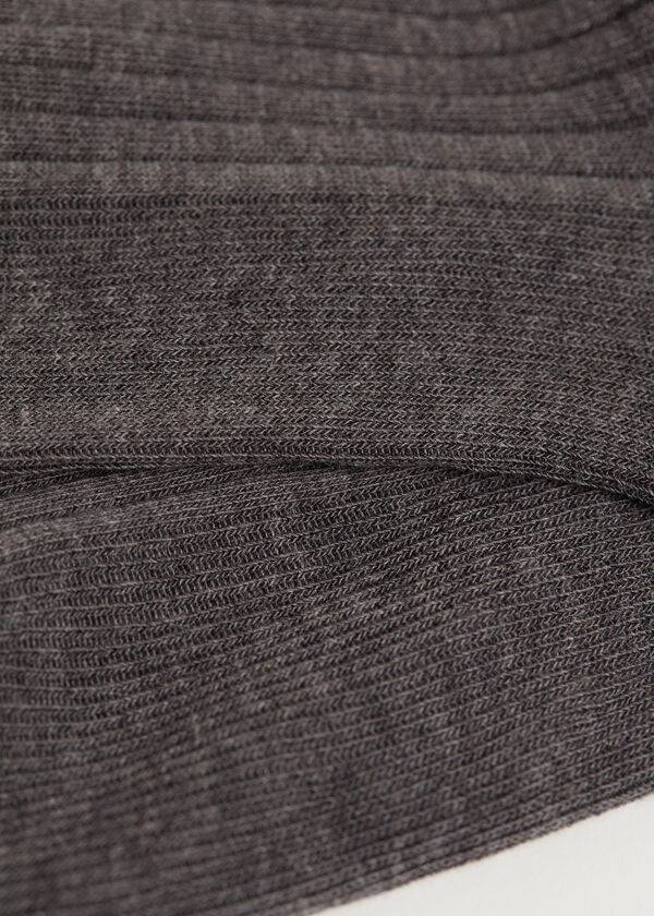 Calcetines Calzedonia Corta Acanalado with Algodon and Cashmere Mujer Cafe | CL2515LH