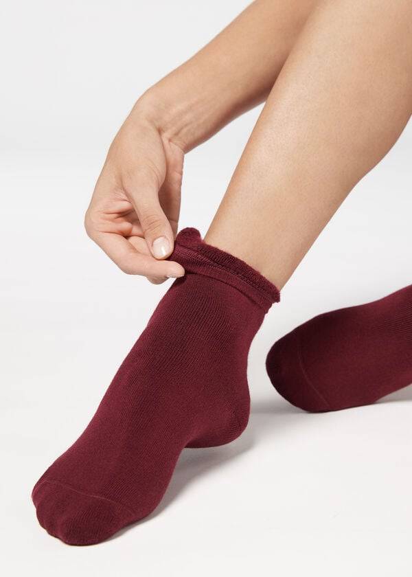 Calcetines Calzedonia Corta Algodon Thermal Mujer Rojas | CL2491JJ
