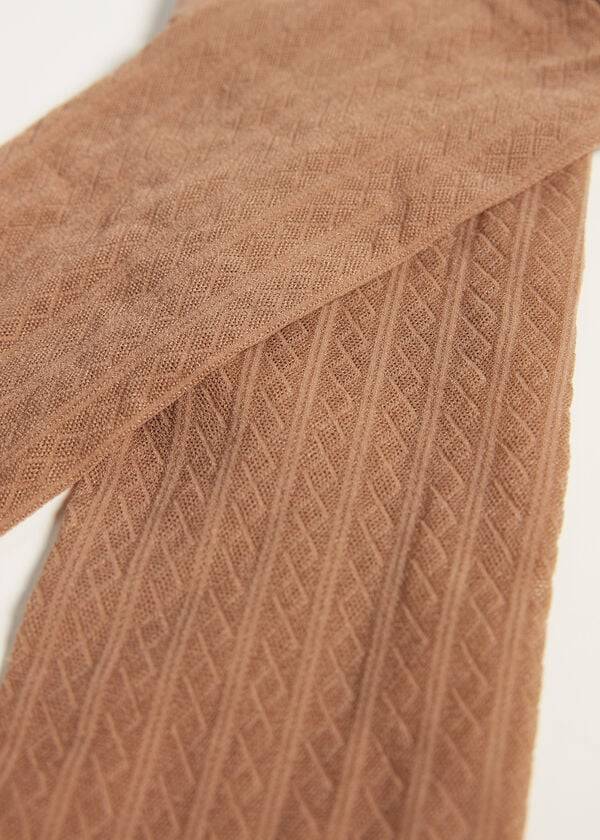 Calcetines Calzedonia Corta Diamond Patterned Eco Mujer Beige | CL2495DN