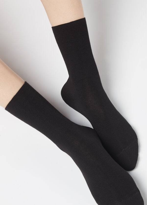 Calcetines Calzedonia Corta in Algodon with Cashmere Mujer Negras | CL2497AP