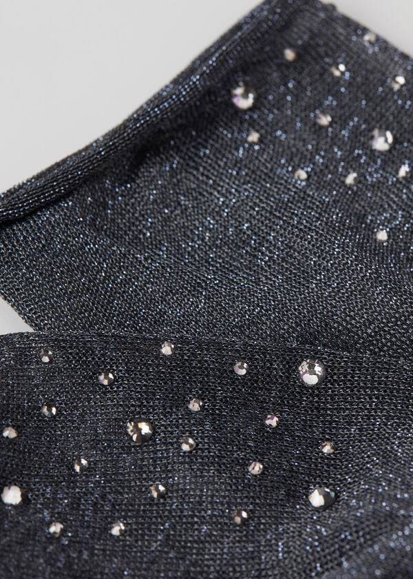 Calcetines Calzedonia Corta with Glitter and Crystals Mujer Negras | CL2529TV