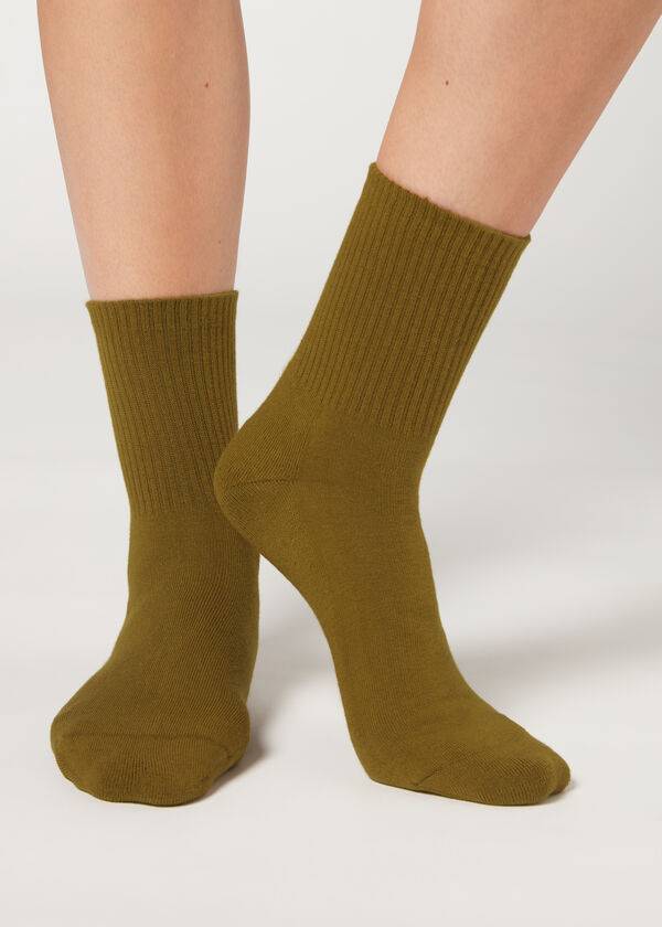 Calcetines Calzedonia Crew Deporte Hombre Verde | CL2798QZ