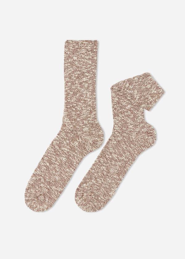 Calcetines Calzedonia Crew in Warm Algodon Hombre Marrones | CL2796EX