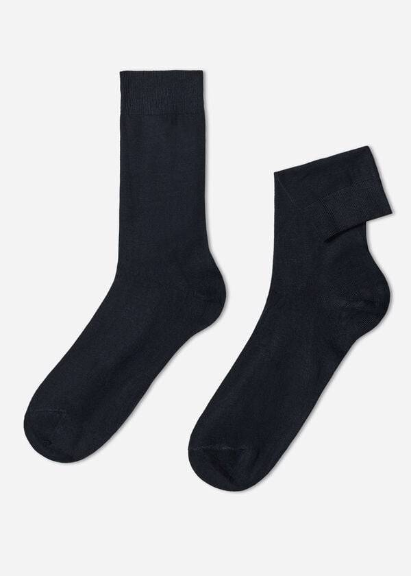 Calcetines Calzedonia Crew with Cashmere Hombre Azules | CL2830XF