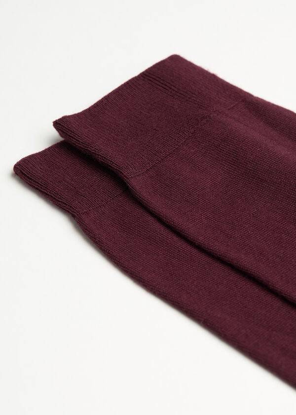 Calcetines Calzedonia Crew with Cashmere Hombre Burdeos | CL2841AP