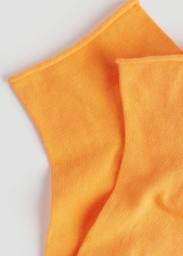 Calcetines Calzedonia Cuffless Corta in Algodon Mujer Naranjas | CL2395OR