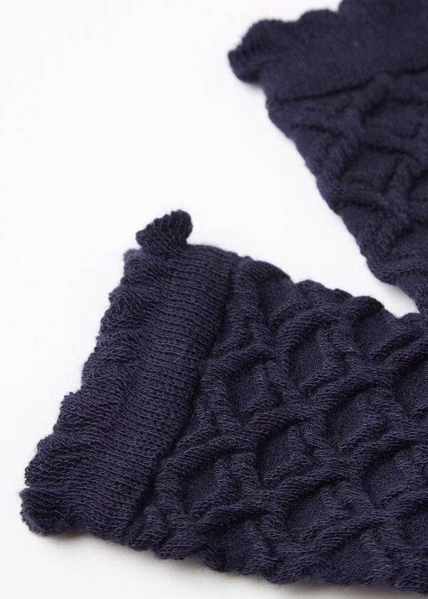 Calcetines Calzedonia Diamond-Pattern Cashmere Corta Mujer Azul Marino | CL2414HK