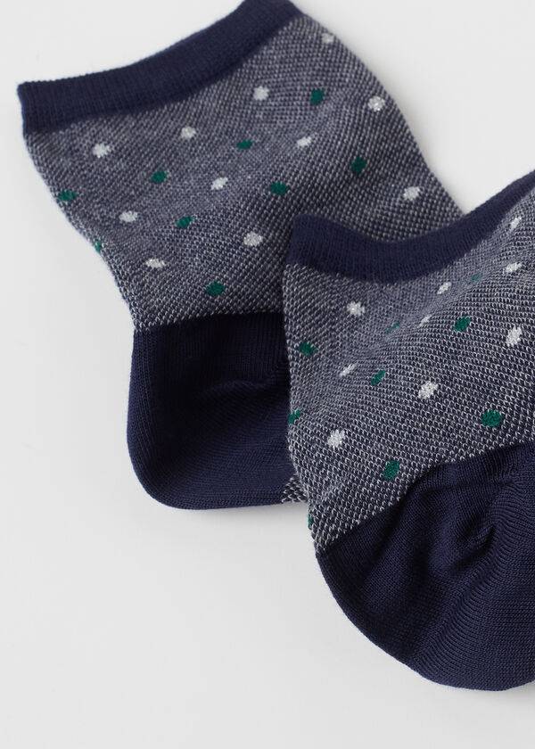 Calcetines Calzedonia Dot-Pattern Corta Mujer Azules | CL2428WY