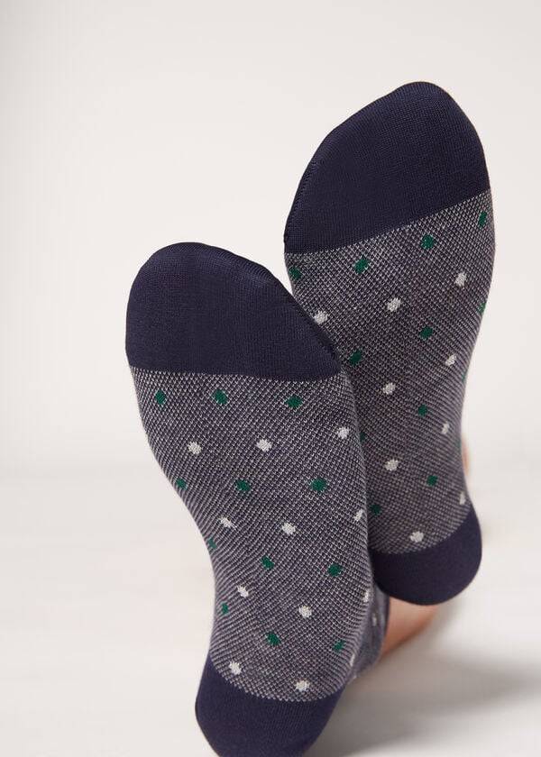 Calcetines Calzedonia Dot-Pattern Corta Mujer Azules | CL2428WY