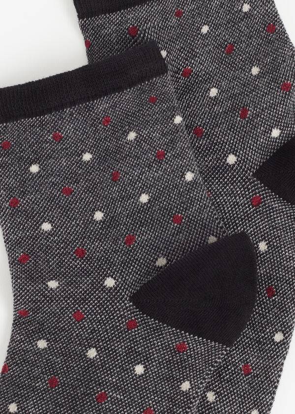 Calcetines Calzedonia Dot-Pattern Corta Mujer Negras | CL2429QZ
