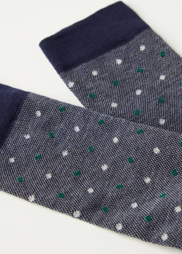 Calcetines Calzedonia Dot-Pattern Long Mujer Azules | CL2241IS