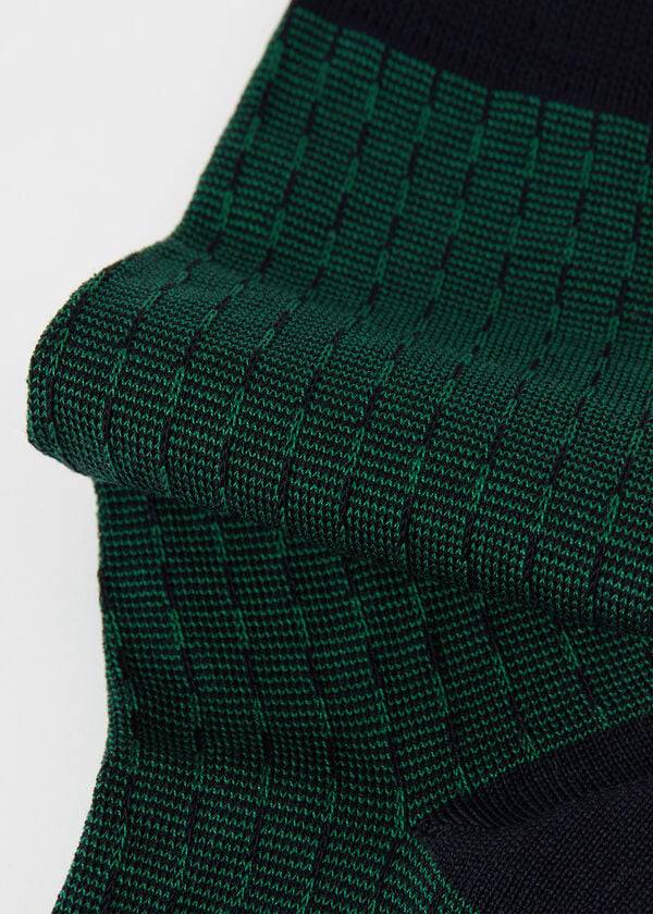 Calcetines Calzedonia Geometric Design Crew Hombre Verde | CL2850WY