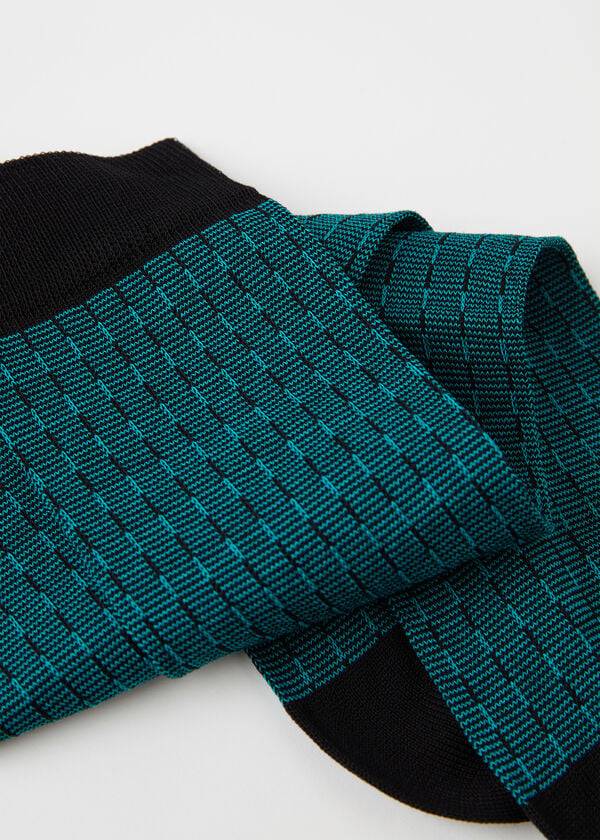 Calcetines Calzedonia Geometric Design Crew Hombre Verde Oliva | CL2851QZ