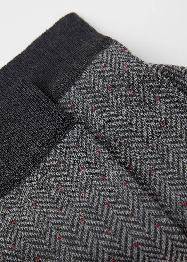 Calcetines Calzedonia Geometric Pattern Crew Hombre Gris | CL2853NB
