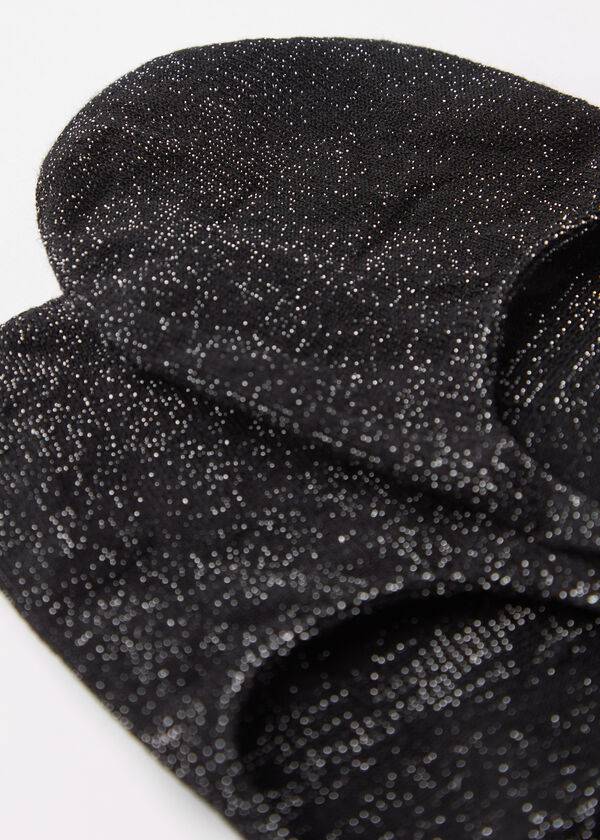 Calcetines Calzedonia Glitter Algodon Invisible Mujer Negras | CL2208QZ