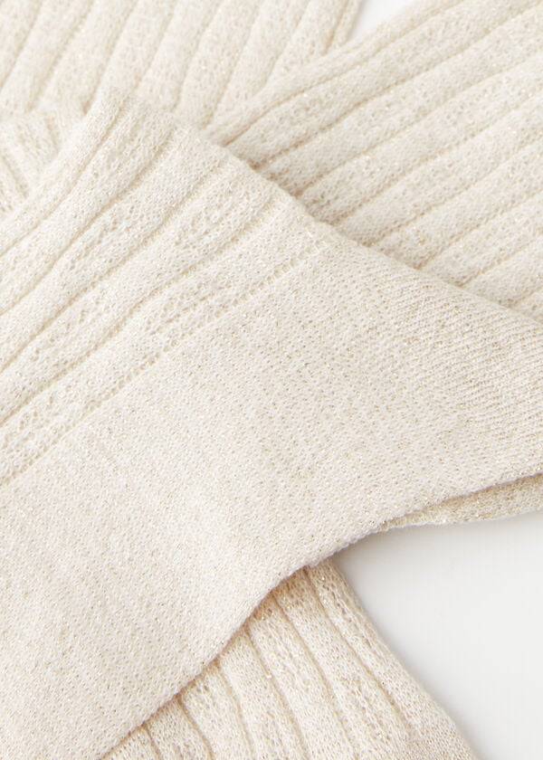 Calcetines Calzedonia Glitter Herringbone Design Corta Mujer Beige | CL2441GL