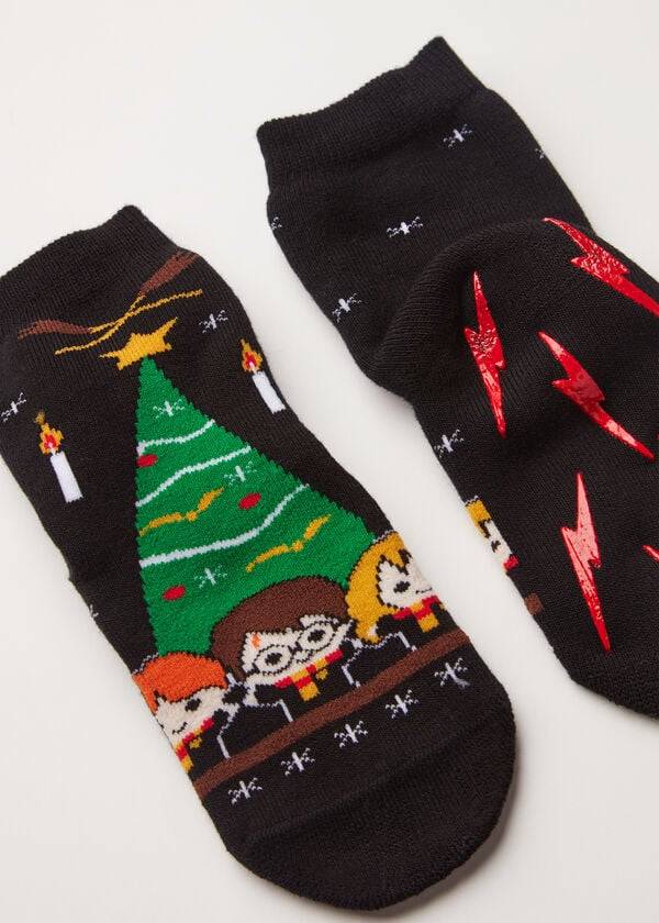 Calcetines Calzedonia Harry Potter Christmas Non-Slip Corta Niños Negras | CL3182BC