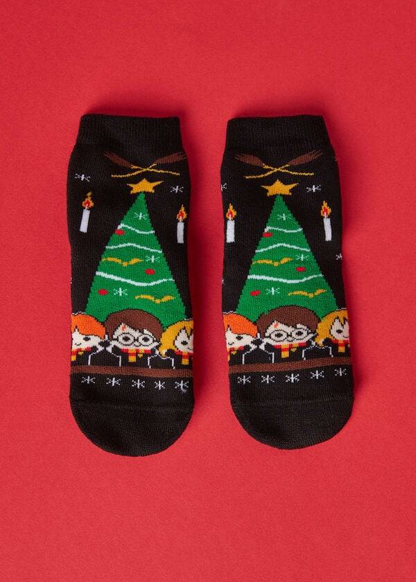 Calcetines Calzedonia Harry Potter Christmas Non-Slip Corta Niños Negras | CL3182BC