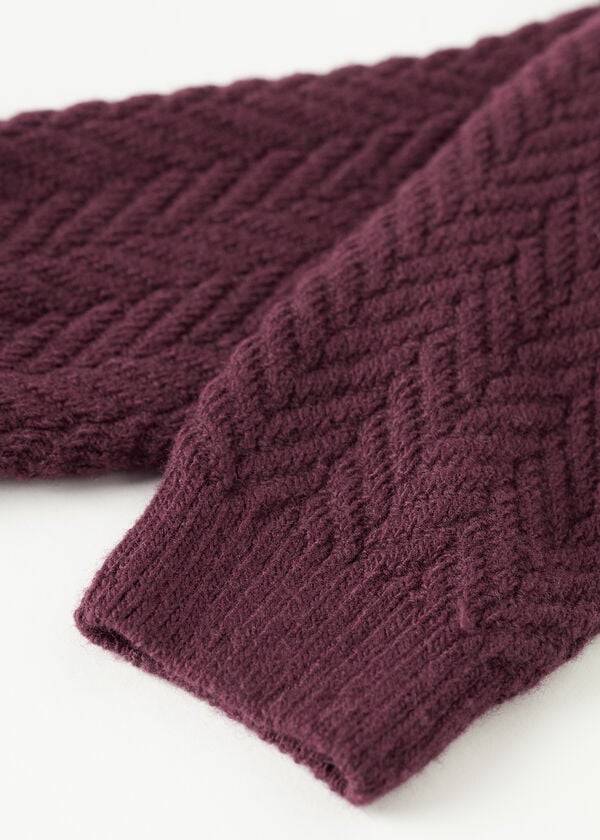 Calcetines Calzedonia Herringbone Cashmere Corta Mujer Burdeos | CL2444SO
