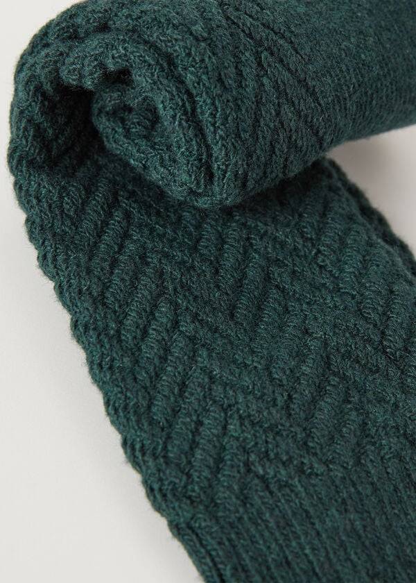 Calcetines Calzedonia Herringbone Cashmere Corta Mujer Verde | CL2445AP