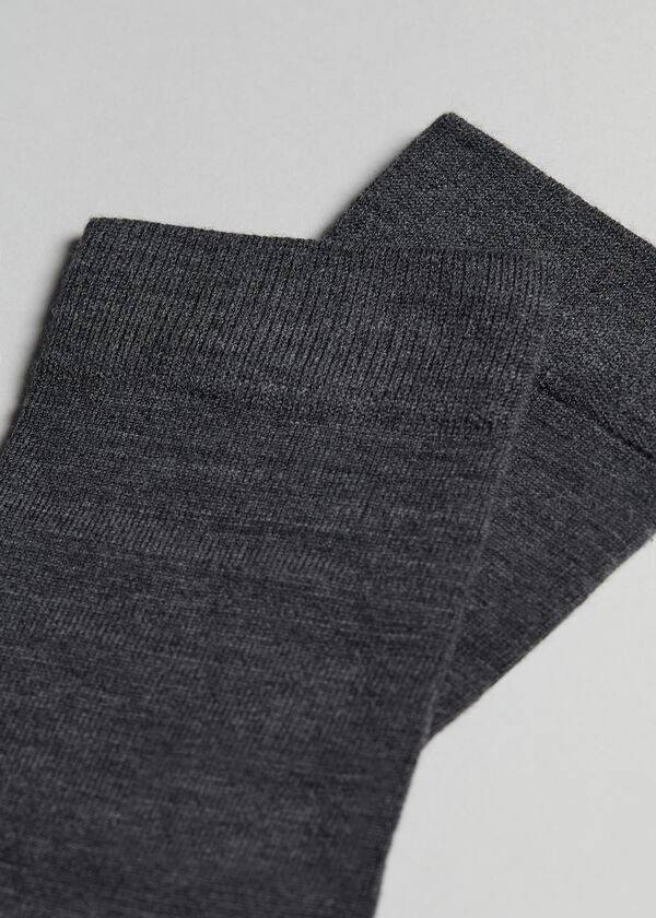 Calcetines Calzedonia Lana and Algodon Crew Hombre Gris | CL2803CE