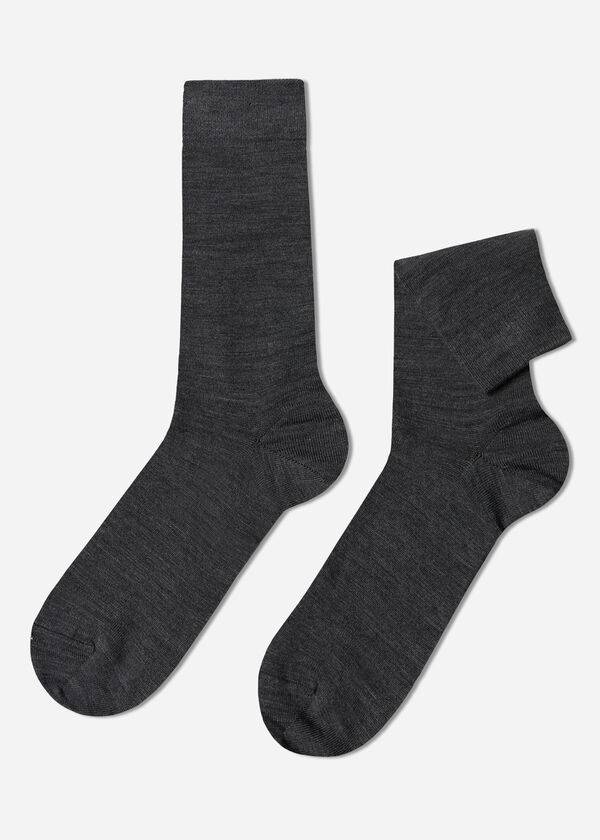Calcetines Calzedonia Lana and Algodon Crew Hombre Gris | CL2803CE