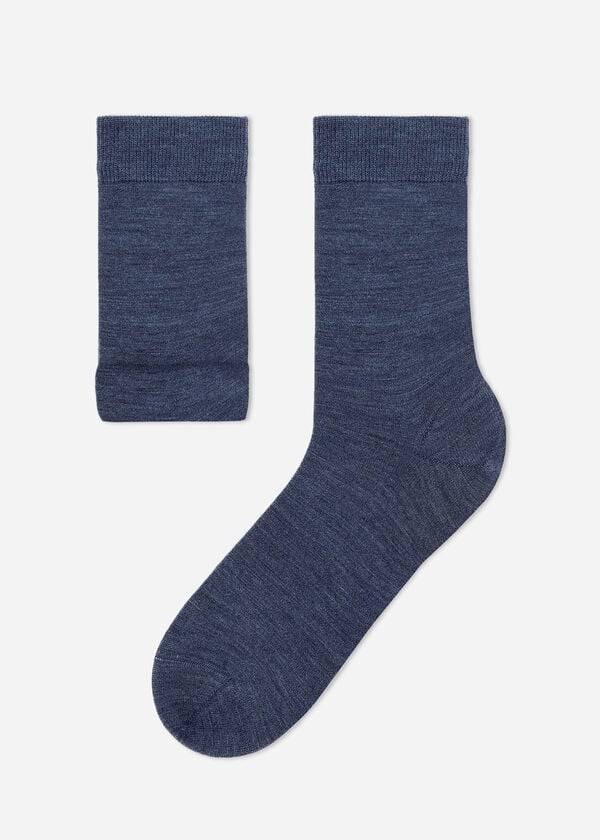 Calcetines Calzedonia Lana and Algodon Crew Hombre Azul Marino | CL2833KI