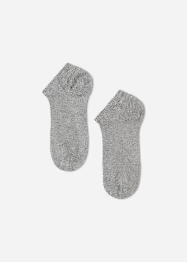 Calcetines Calzedonia Light Algodon Ankle Corta Niños Gris | CL3115ZG